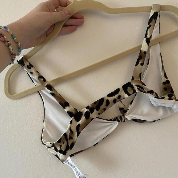 VITAMIN A leopard print front tie bikini top - Picture 6 of 7